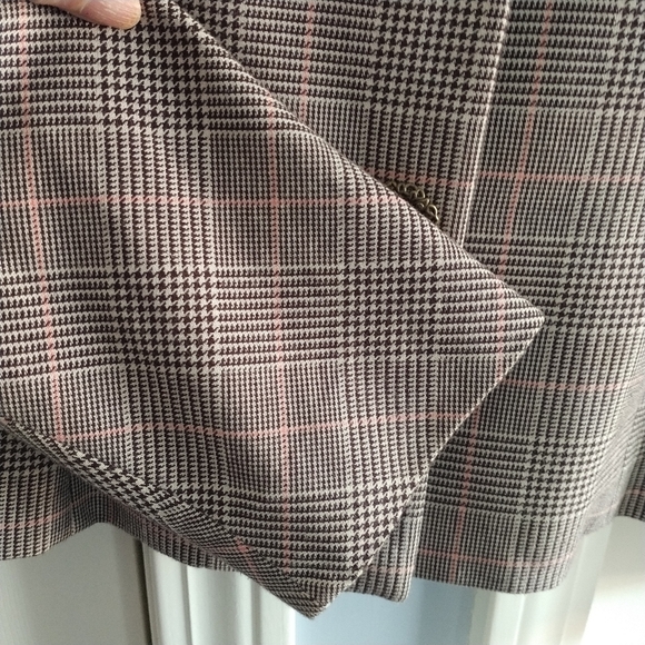 Phoebe Couture Brown Plaid Two Button Blazer Jacket 12 - Picture 3 of 13